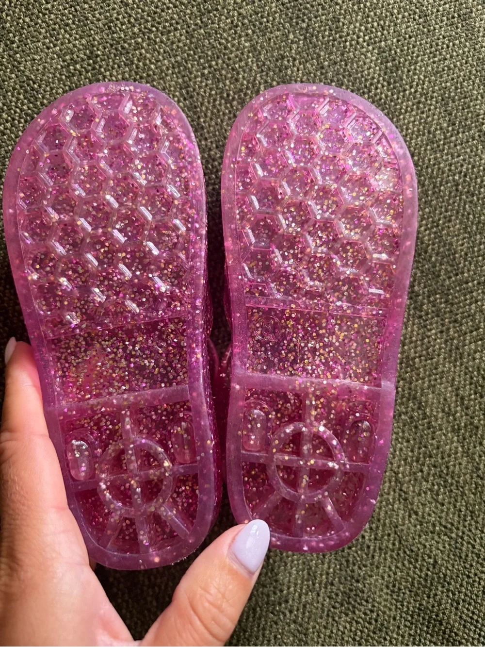 Pink Glitter Jelly Sandals